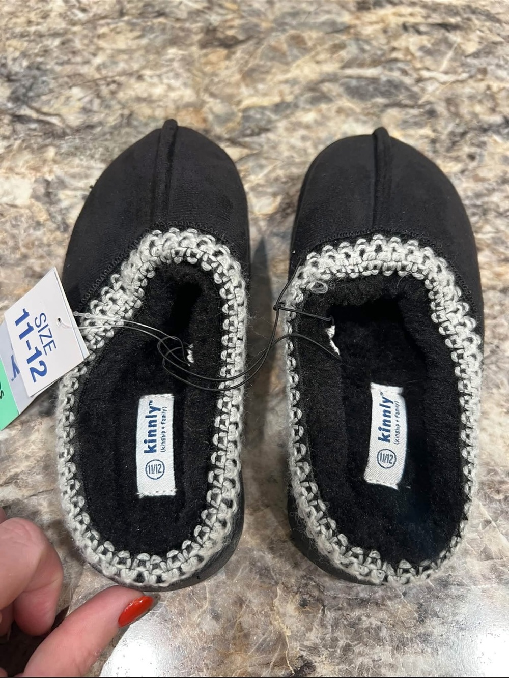 Kids Black Cozy Slip-On Shoes